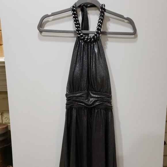 KELLY AND DIANE Silver/Black Metallic Dress Sz 4 - Picture 1 of 8